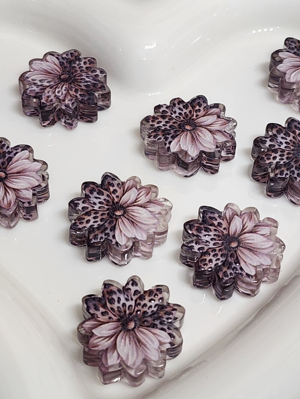 Flower Beads 2 Pcs Focal Beads‎ Crafts Beaded Pen Keychain Phone Chain Bag Clip